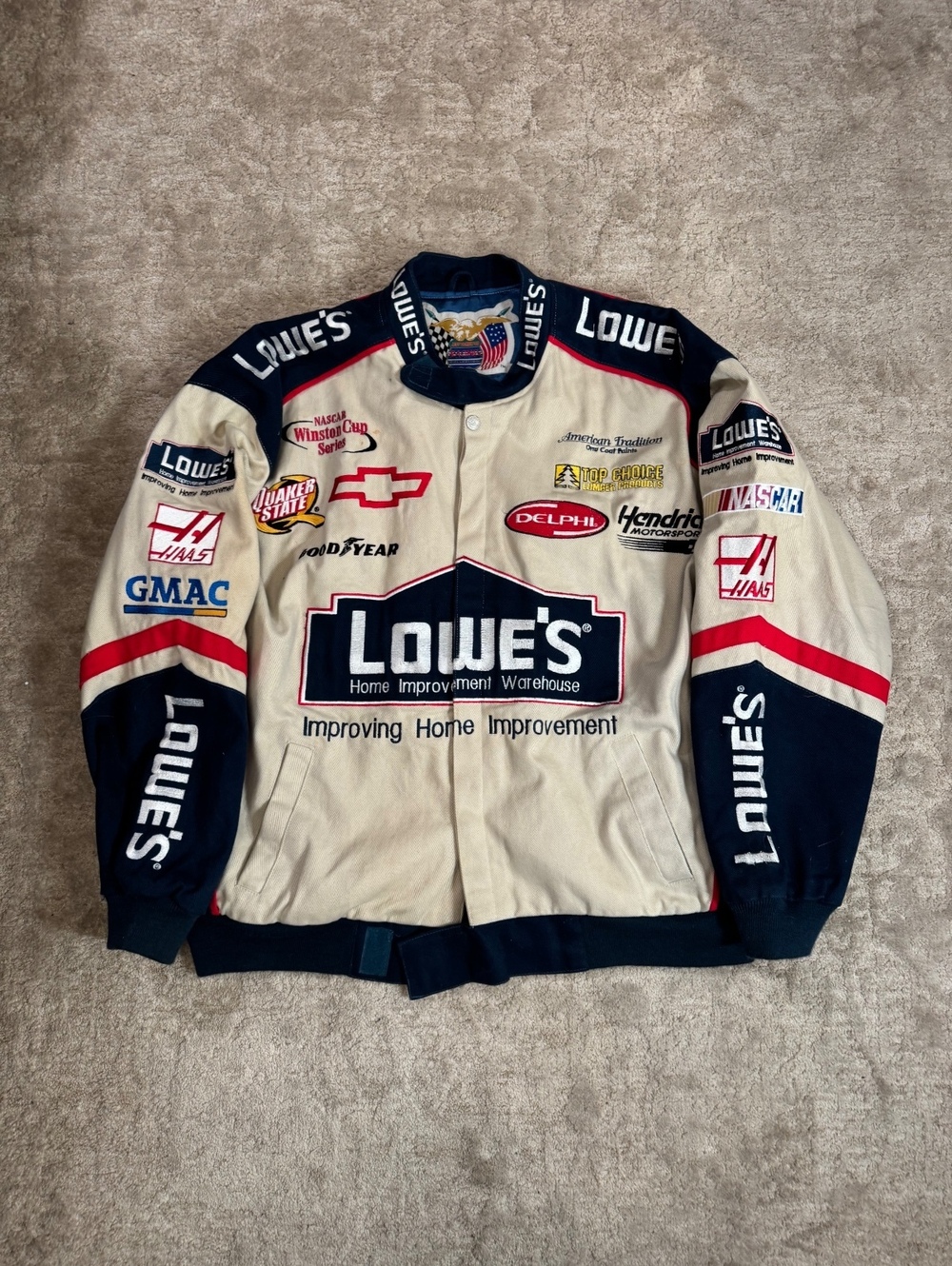 Vintage 2002 Jimmie Johnson #48 Lowe’s NASCAR Jeff Hamilton Racing Jacket L